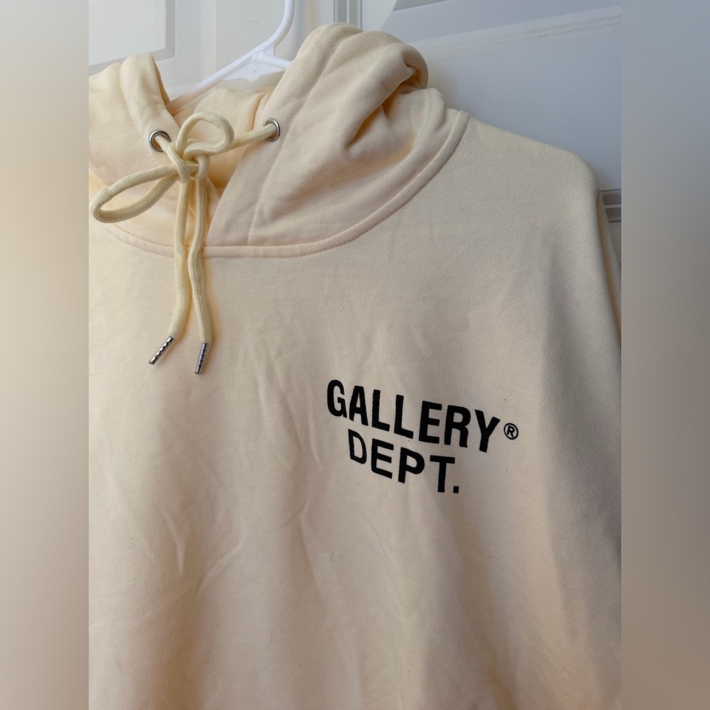 Gallery Dept. 100% Cotton Made In USA Graphic Hoodie, Butter Yellow, L - Picture 4 of 10